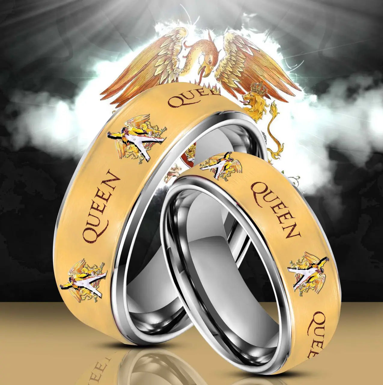 Freddie Mercury Queens Silver Tungsten Rings